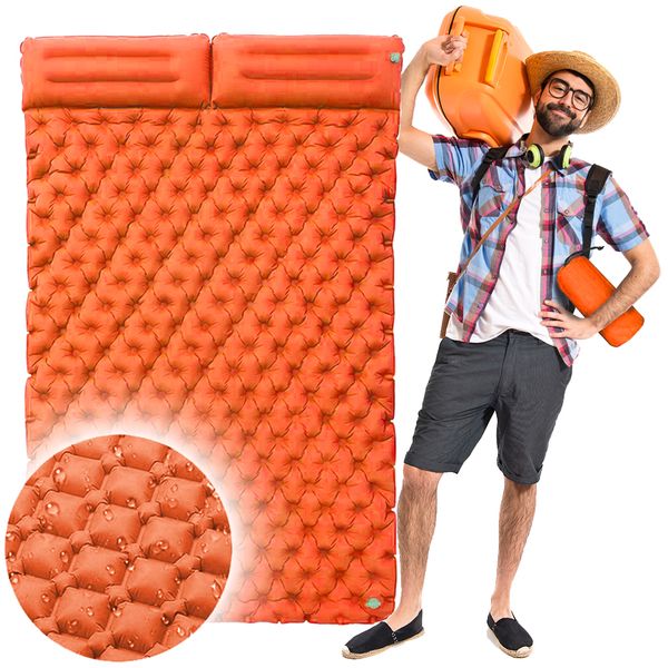 Materac dwuosobowy pomarańczowy zdjęcie 1