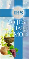 Baner religijny 200x100 cm Dekoracja boże ciało to jest ciało moje
