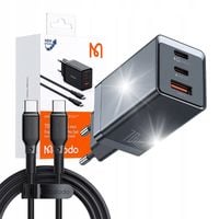 Mcdodo Szybka Ładowarka Sieciowa CH-1543 GaN USB-C USB-A70W + Kabel USb