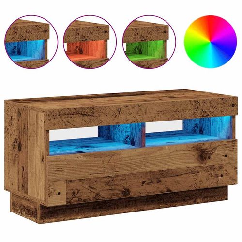 Szafka pod TV z oświetleniem LED, stare drewno, 80x35x40 cm na Arena.pl