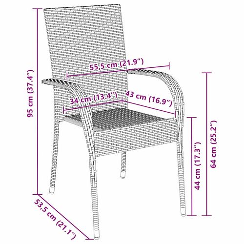 Zestaw do jadalni w ogrodzie 3 pcs Czarny Polirattan na Arena.pl