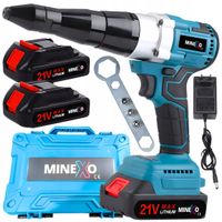 NITOWNICA RĘCZNA ELEKTRYCZNA pistolet do nitowania 250Nm 2.4-4.8mm 2xAKU