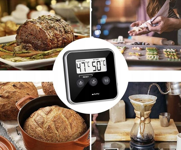 Termometr do Piekarnika Lodówki Kuchni Sonda Timer zdjęcie 7