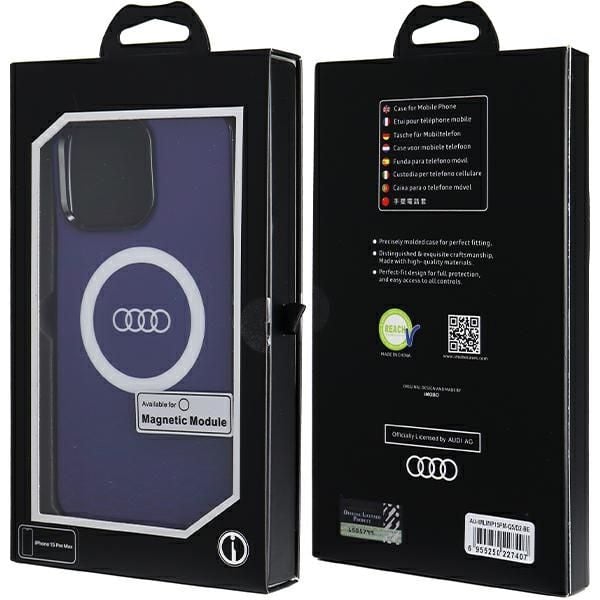 Etui Audi do iPhone 15 Pro Max, Niebieski, MagSafe zdjęcie 7