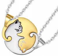 Naszyjnik best friends Kot Koty Przyjaźni Stal  X24_Koło_Złoty