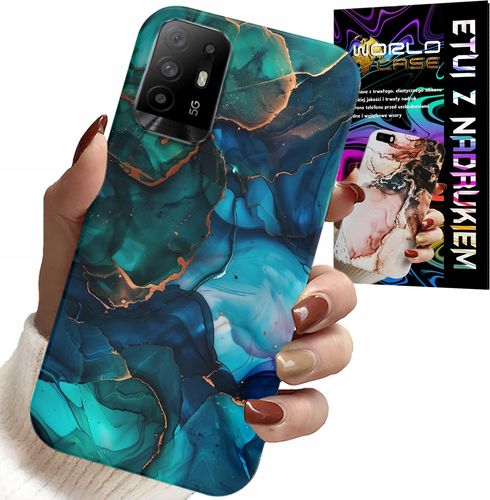 ETUI DO OPPO RENO 5Z / A94 5G - NIEBIESKO ZIELONY MARMUREK PLECKI WZORY na Arena.pl