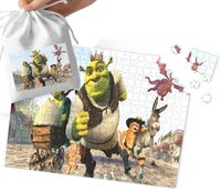 PUZZLE - SHREK OSIOŁ KOT W BUTACH WZORY Z BAJEK PREZENT 24el +WORECZEK