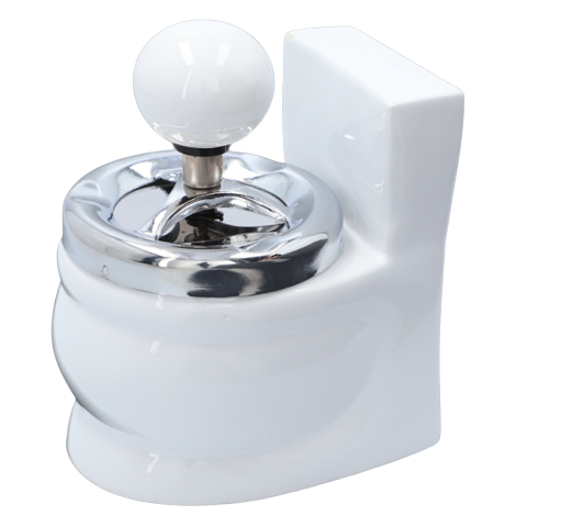 Popielniczka Zamykana w Kształcie Toalety WC Biała zdjęcie 1