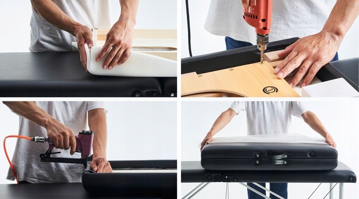 Stół Łóżko Masażu Składany Przenośny Drewniany 3- Segmentowy Leżanka zdjęcie 5