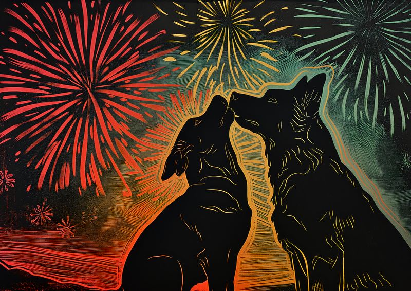 Plakat 42x29,7cm Psi Uścisk zdjęcie 1