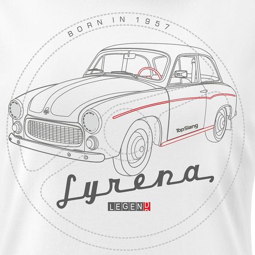Koszulka z samochodem Syrena syrenka męska biała REGULAR L na Arena.pl