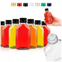 50x MAŁE BUTELKI NA NALEWKI SOK BUTELKI WESELNE DLA GOŚCI PIERSIÓWKA 100 ML