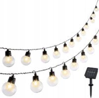 GIRLANDA SOLARNA Lampki Ogrodowe 20LED Wiszące 2,8m Na Balkon P145