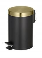 Kosz na śmieci łazienkowy 3L INSTILO czarny ze złotą pokrywą