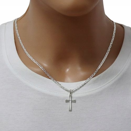 SREBRNY PEŁNY ŁAŃCUSZEK DAMSKI GUCCI Z KRZYŻYKIEM PR. 925 + GRAWER GRATIS na Arena.pl