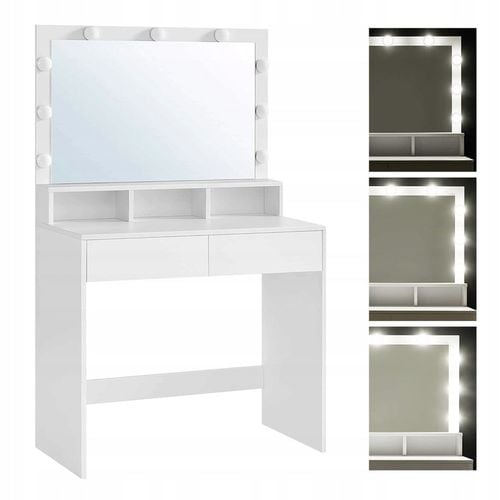 Toaletka kosmetyczna Z LUSTREM I OŚWIETLENIEM LED 2 szuflady 3 na Arena.pl