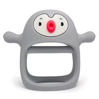 SMILY MIA Gryzak silikonowy dla niemowląt Pingwin Buddy Light Grey