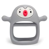 SMILY MIA Gryzak silikonowy dla niemowląt Pingwin Buddy Light Grey