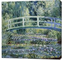 Obraz 100x100cm Water Lilies and Japanese Bridge, Monet Vintage