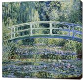Obraz 100x100cm Water Lilies and Japanese Bridge, Monet Vintage