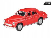 Model samochodu 1:34, PRL Warszawa 224, czerwony