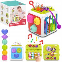 Edukacyjna kostka sensoryczna sorter kształtów klocki cymbałki 18m+ 688-62