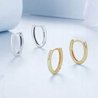 K687 Srebrne owalne kolczyki pozłacane koła zatrzaski srebro 925