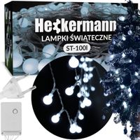 Lampki świąteczne Heckermann ST-100I 50x Żarówka 15m Kulki COOL