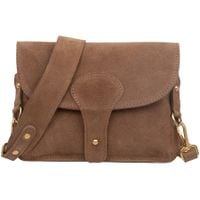 VERA PELLE torebka damska zamszowa listonoszka instagramka V694 taupe