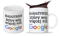 Dla Magazyniera Prezent Zestaw Kubek + Skarbonka Z Nadrukiem Ze Zdjęciem