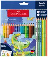 KREDKI GRIP 2001 DINOZAURY 24 KOL. FABER CASTELL