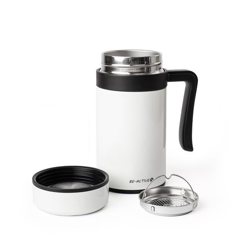 Kubek Termiczny Termos Biały Podwójne Ścianki Duży 450Ml Na Kawę Herbatę na Arena.pl