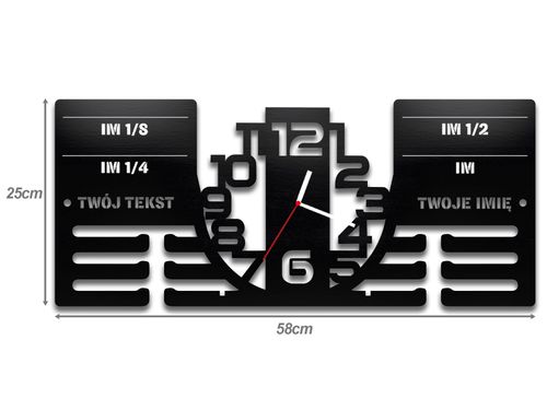 Wieszak na medale i numery startowe z zegarem REKORDY TRIATHLON  imię 433.1 na Arena.pl
