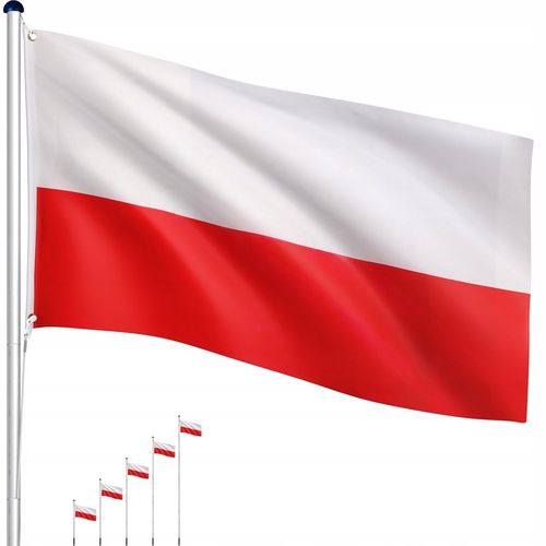 MASZT ALUMINIOWY FLAGOWY 6,5 M MASZT DO FLAGI NARODOWEJ + FLAGA POLSKI na Arena.pl