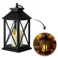 lampion dekoracyjny led z imitacją świecy 14 x 30 cm - lamp56wz1