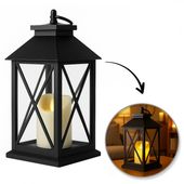 lampion dekoracyjny led z imitacją świecy 14 x 30 cm - lamp56wz1