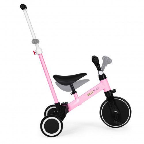 ROWEREK TRÓJKOŁOWY ECOTOYS 2W1 RĄCZKA RÓŻOWY OD 3 LAT 30KG na Arena.pl