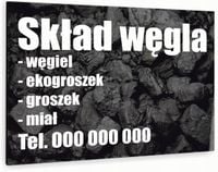 nadruk UV TABLICZKA reklamowa nierdzewna 40x30 SKŁAD WĘGLA dibond szyld