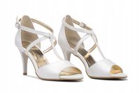 Sandałki ślubne SAN X do tańca skóra biały 40