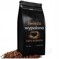 Kawa ziarnista 1kg ŚWIEŻO PALONA 100% ROBUSTA Z Palarni Do ekspresu