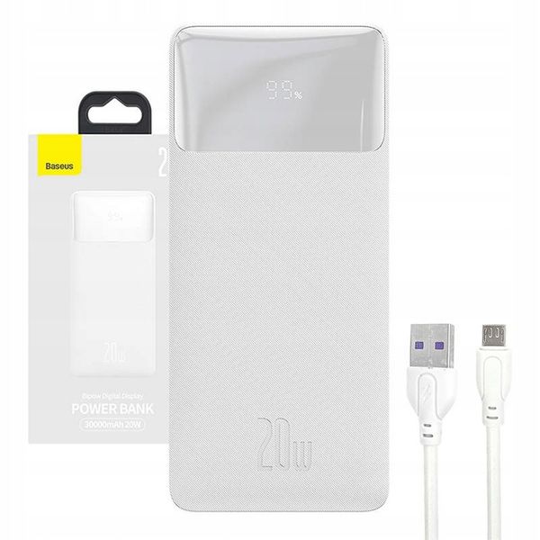 BASEUS POWERBANK 30000MAH 2X USB USB-C 20W WYŚWIETLACZ LCD QC PD 5V 3A zdjęcie 1