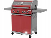 GRILL GAZOWY OGRODOWY 4+1 14,2KW CZERWONY 5 PALNIKÓW YATO ŻELIWNY RUSZT