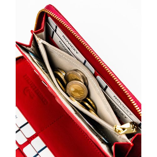 lakierowany portfel w typie piórnika ze skóry naturalnej w czerwonym na Arena.pl