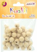 koraliki drewniane naturalne z tłoczeniami 14mm 50szt. | PJ-0805