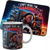 ZESTAW KUBEK + PODKŁADKA DRUK - GAMER GAMEPAD GAMBLING GRY