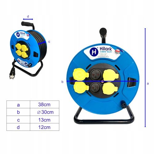 Przedłużacz na bębnie, H05VV-F OWY 3x2,5mm2 50m na Arena.pl
