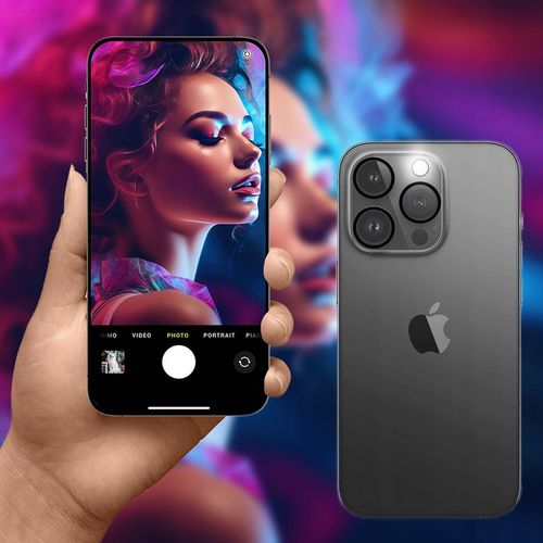 Szkło 9H na aparat do iPhone 15 Pro / 15 Pro Max - 3mk Lens Pro Full Cover na Arena.pl
