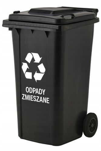 Pojemnik na Śmieci 120l Kosz Odpady Kubeł do Segregacji Mocny Czarny na Arena.pl