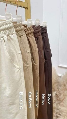 Spodnie Włoskie Wiya Bawełniane z Patką Uni Brązow na Arena.pl