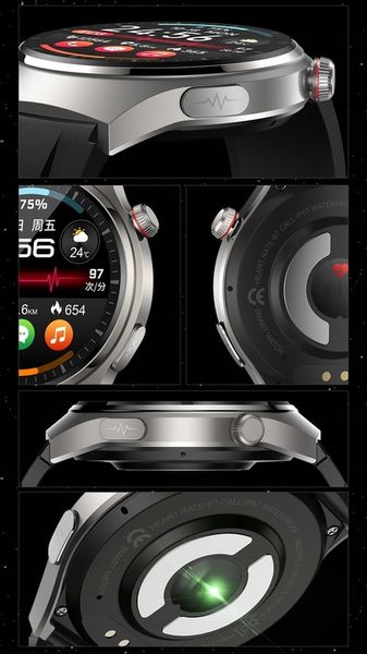 SMARTWATCH ZEGAREK MĘSKI EKG POMIAR CUKRU HRV ROZMOWY 3 PASKI SZKŁO MENU PL zdjęcie 12